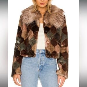 Unreal Fur Casablanca Faux Fur Jacket in Spices